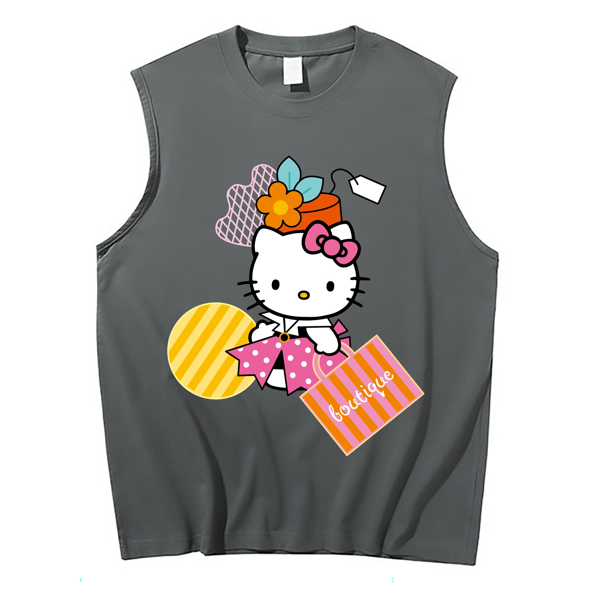 （画像用） Hello Kitty ハローキティ コットン100％タンクトップ（フロントプリント）